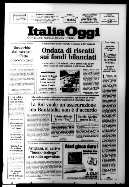 Italia oggi : quotidiano di economia finanza e politica